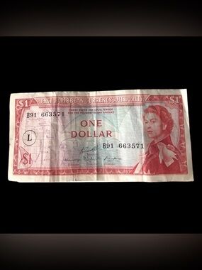 👛 (ANY 2/$20) EAST CARIBBEAN CURRENCY AUTHORITY Collector One Dollar Bill